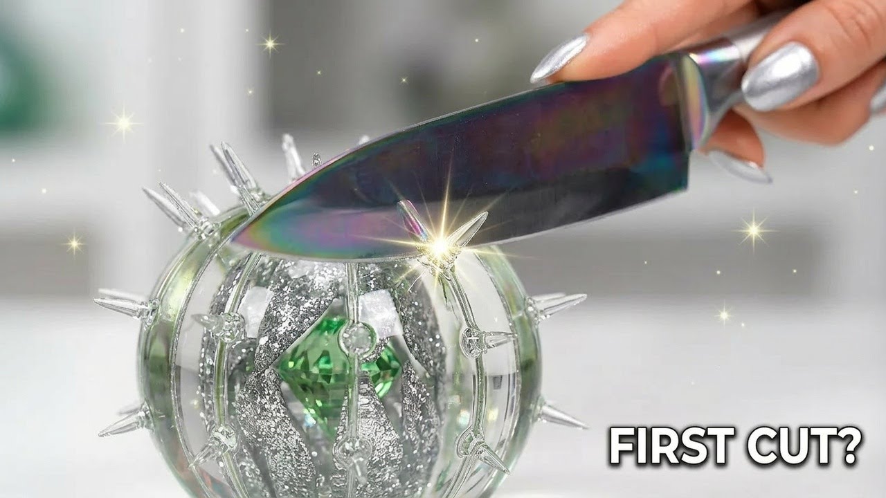 4K Crystal Cactus Slicing 🌵💎 | Deep Sleep ASMR | Diamond & Silver Reveal