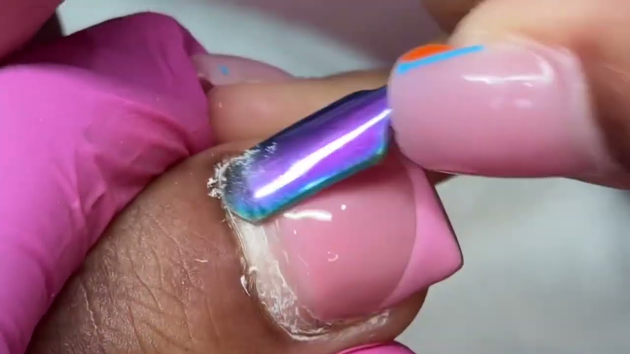 Acrylic refill on Toes (watch me work)
