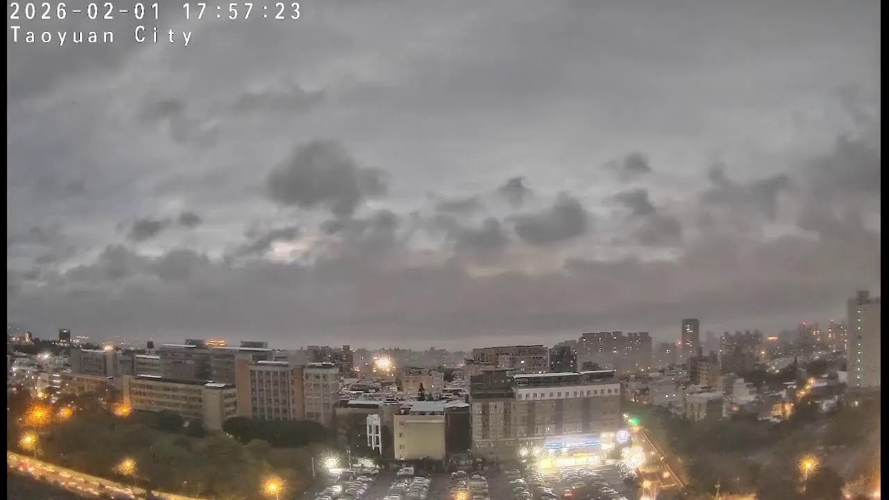 桃園市中壢區即時影像 Taoyuan Zhongli Live Cam｜天氣實況 Taiwan Weather Cam｜City View 24/7｜注意交通安全，遲到總比到不了好