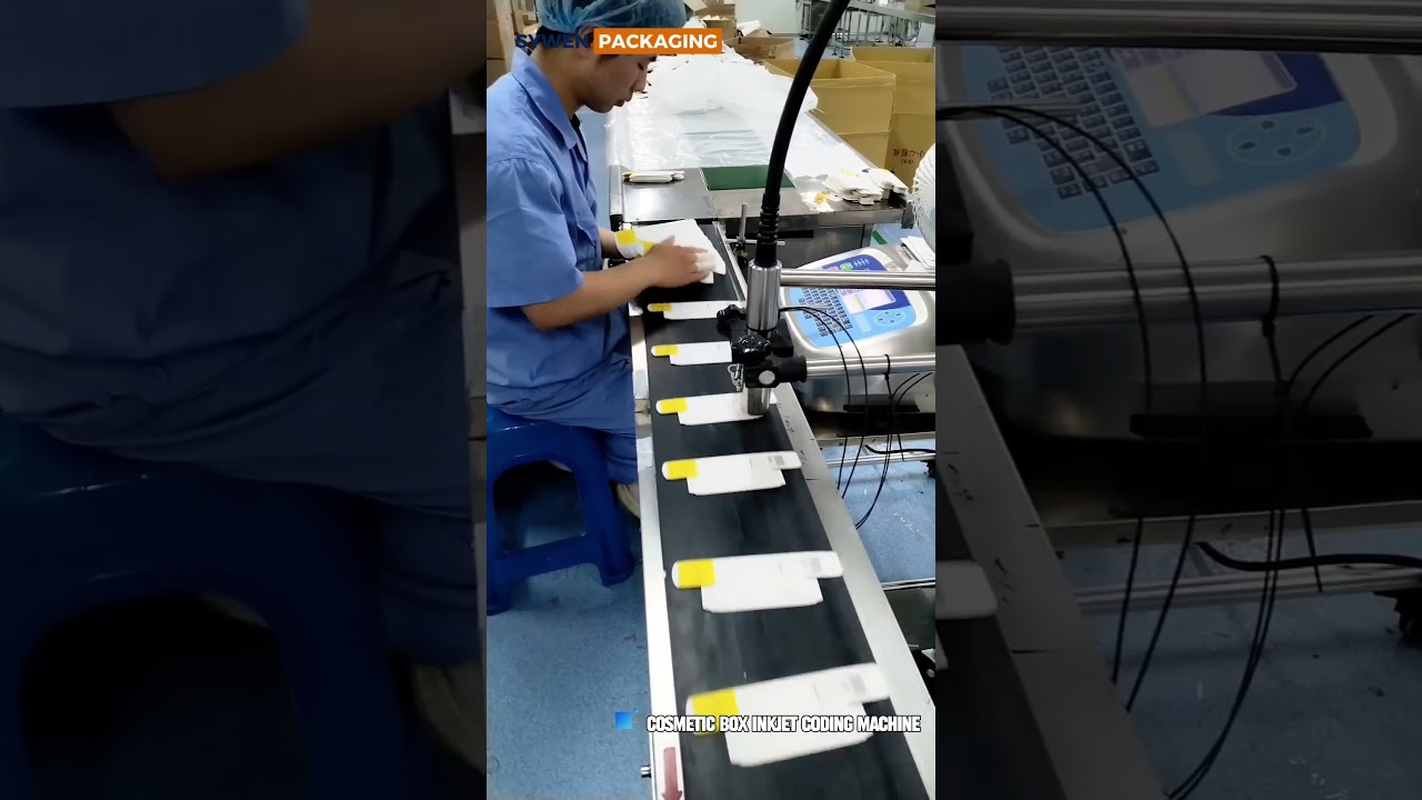 Cosmetic Box Inkjet Coding Machine #codingmachine #inkjetcodingmachine