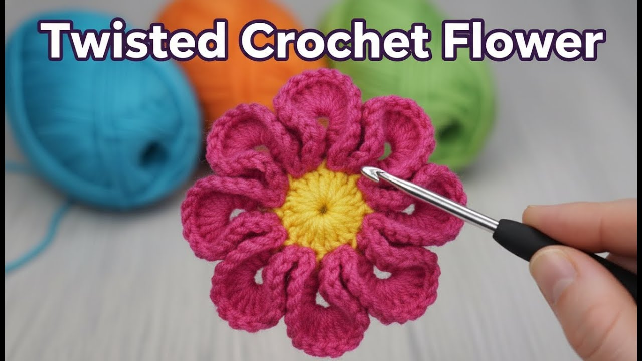 How to Crochet a Twisted Flower | Easy Spiral Flower Pattern