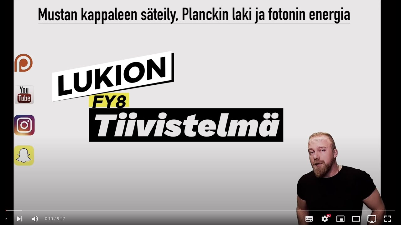 ☢️ FY8 TIIVISTELM&Auml;! Aine, s&auml;teily ja kvantittuminen FYSIIKKA 8 (osa 2)