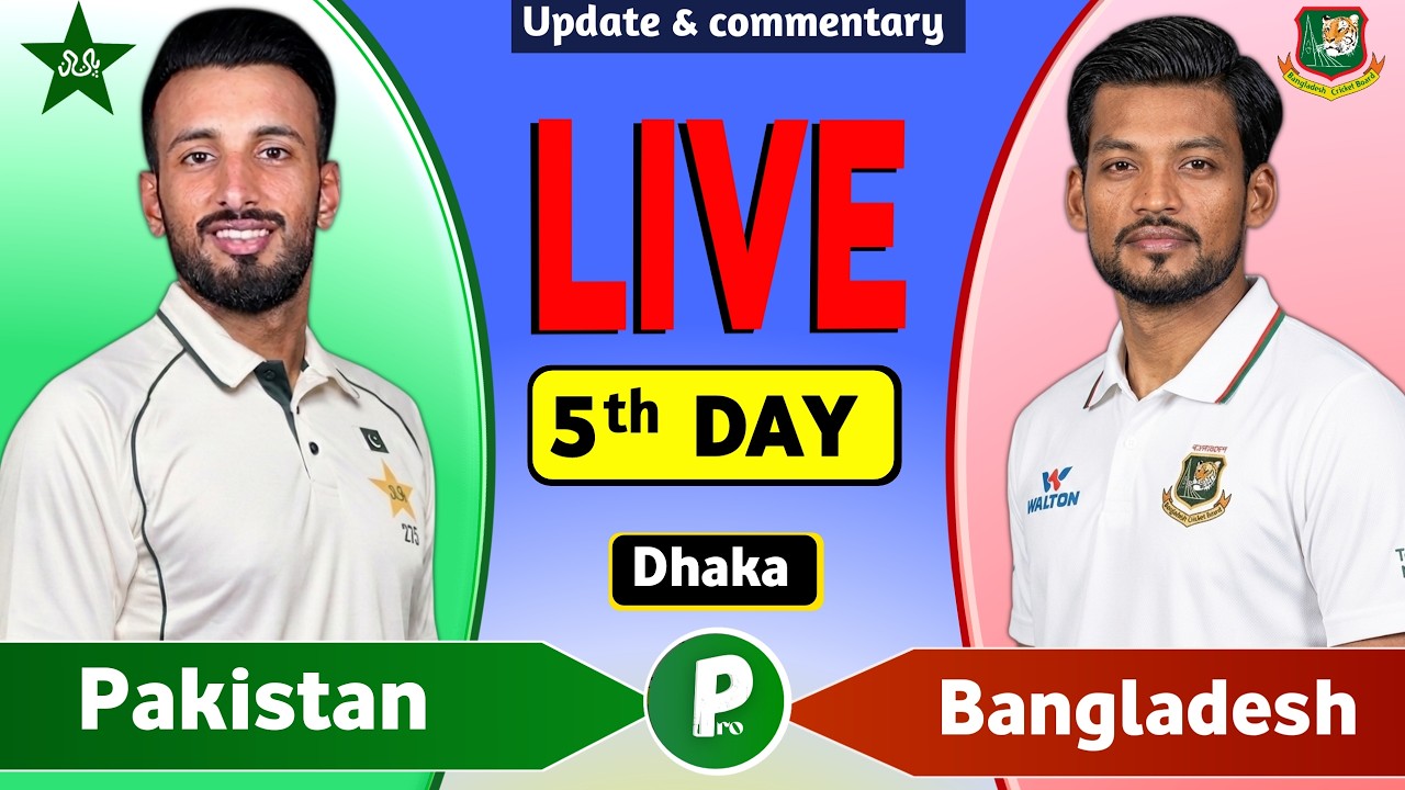 Pakistan vs Bangladesh  &ndash; 1st Test Day 5  | PAK vs BAN Live Score & Commentary | BNG BAT