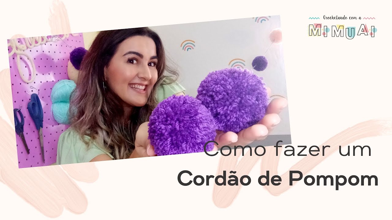 Como fazer um cordão de pompom