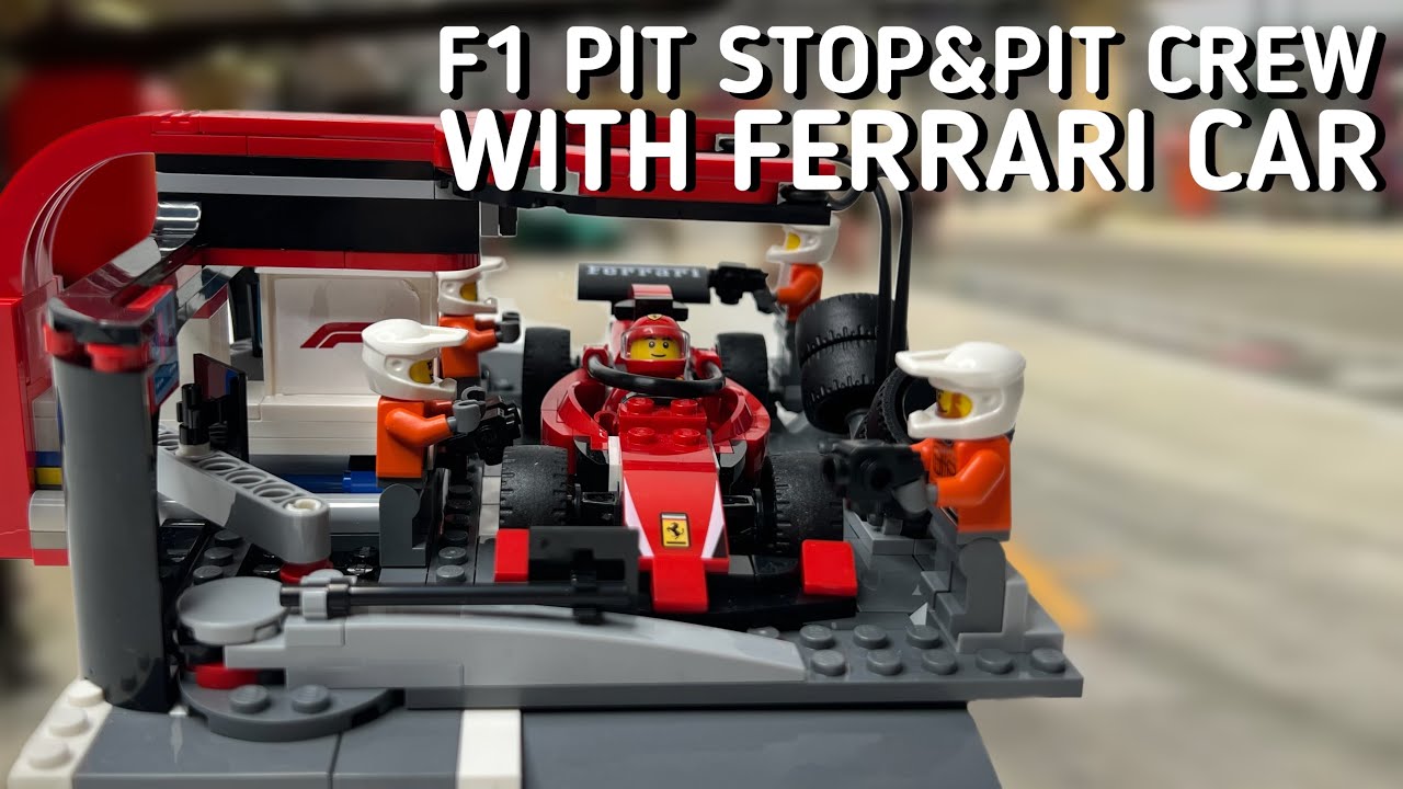 LEGO F1 - Pit Stop&Pit Crew with Ferrari Car. Speed Building🏎️