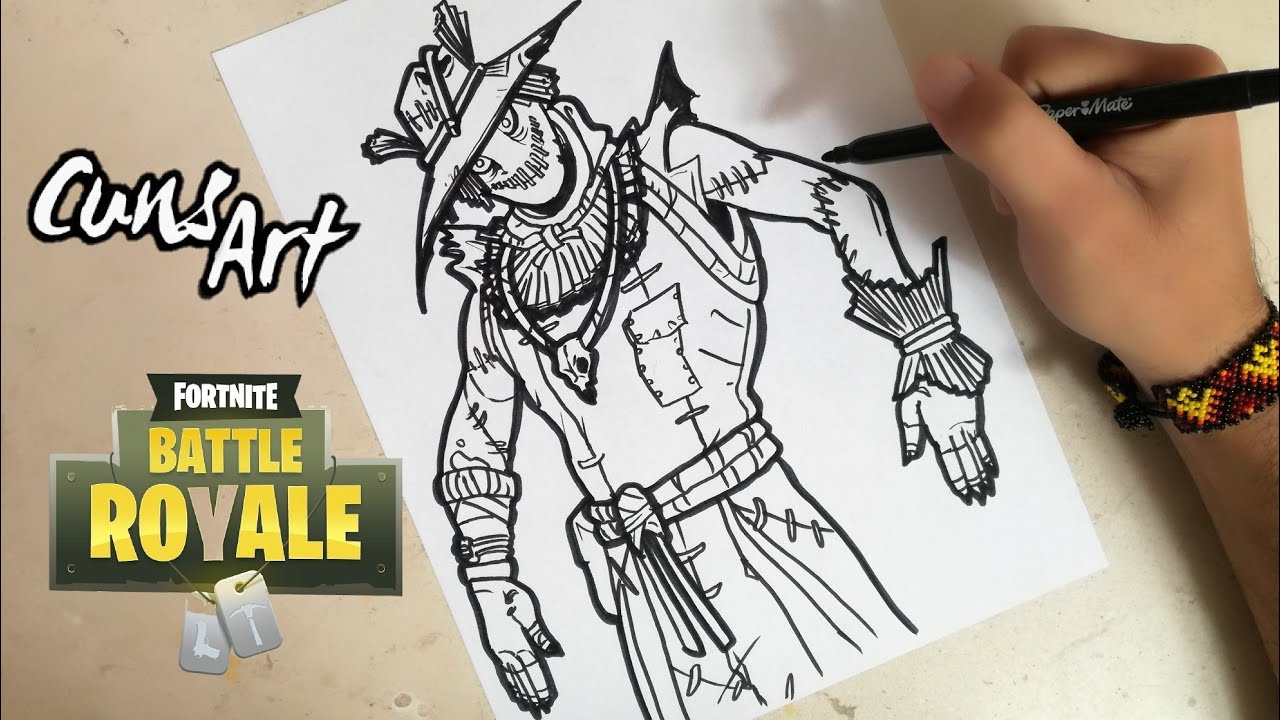 COMO DIBUJAR AL ESPANTAPAJAROS | FORTNITE