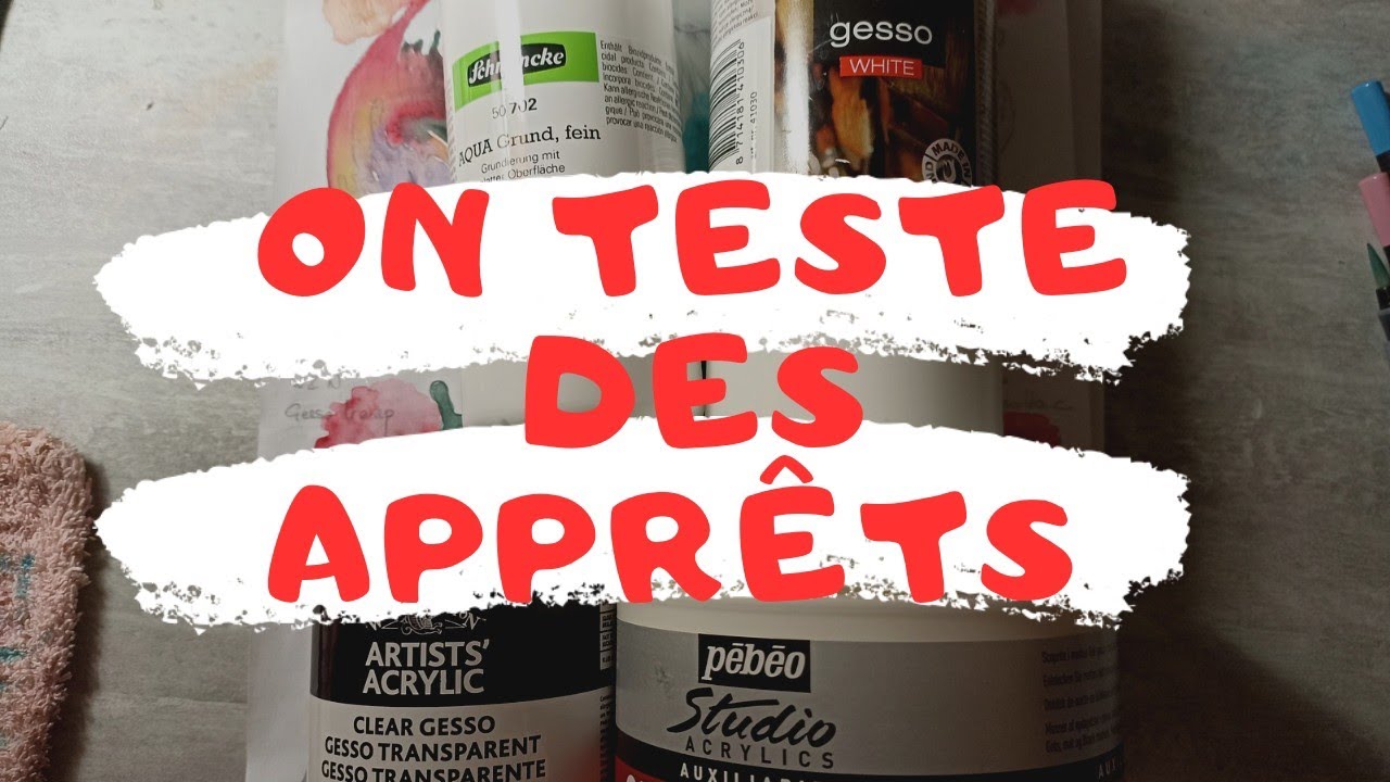 On teste des apprêts avant l' aquarelle
