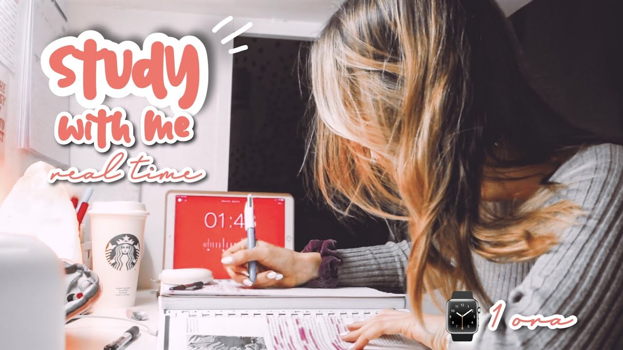 STUDY WITH ME in tempo reale | 1 ora di motivazione e produttività🕊 (metodo pomodoro)