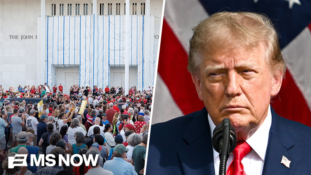 Protesters rally against Trump at Kennedy Center