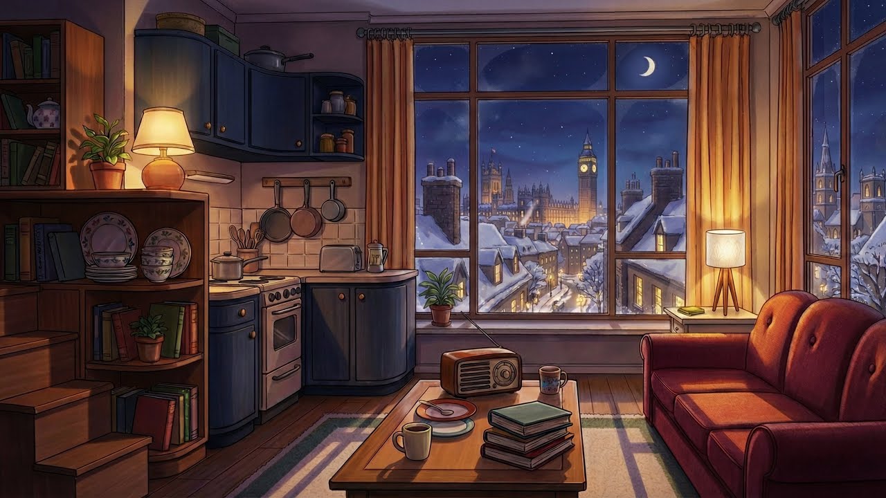 Cozy Winter Night in London | Vintage Jazz with Soft Vocals Playing