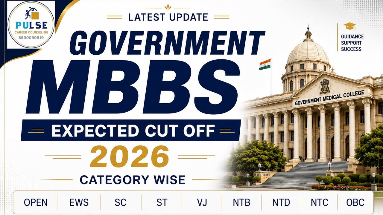 Government MBBS Expected Cut Off 2026 | Category Wise Analysis | Open, EWS, OBC, SC, ST VJ NT SEBC 