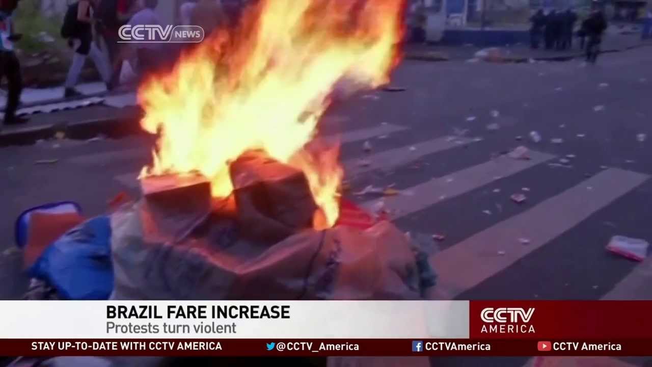 Protests over Bus Fare Increase in Brazil