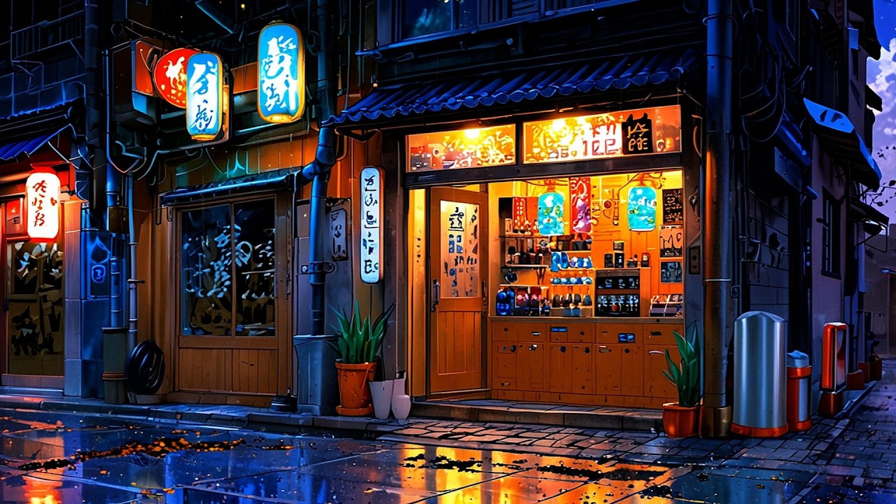Shimokitazawa After Rain | Cozy Neon Shop in the Rain 🌧️ | Lofi Beats to Relax
