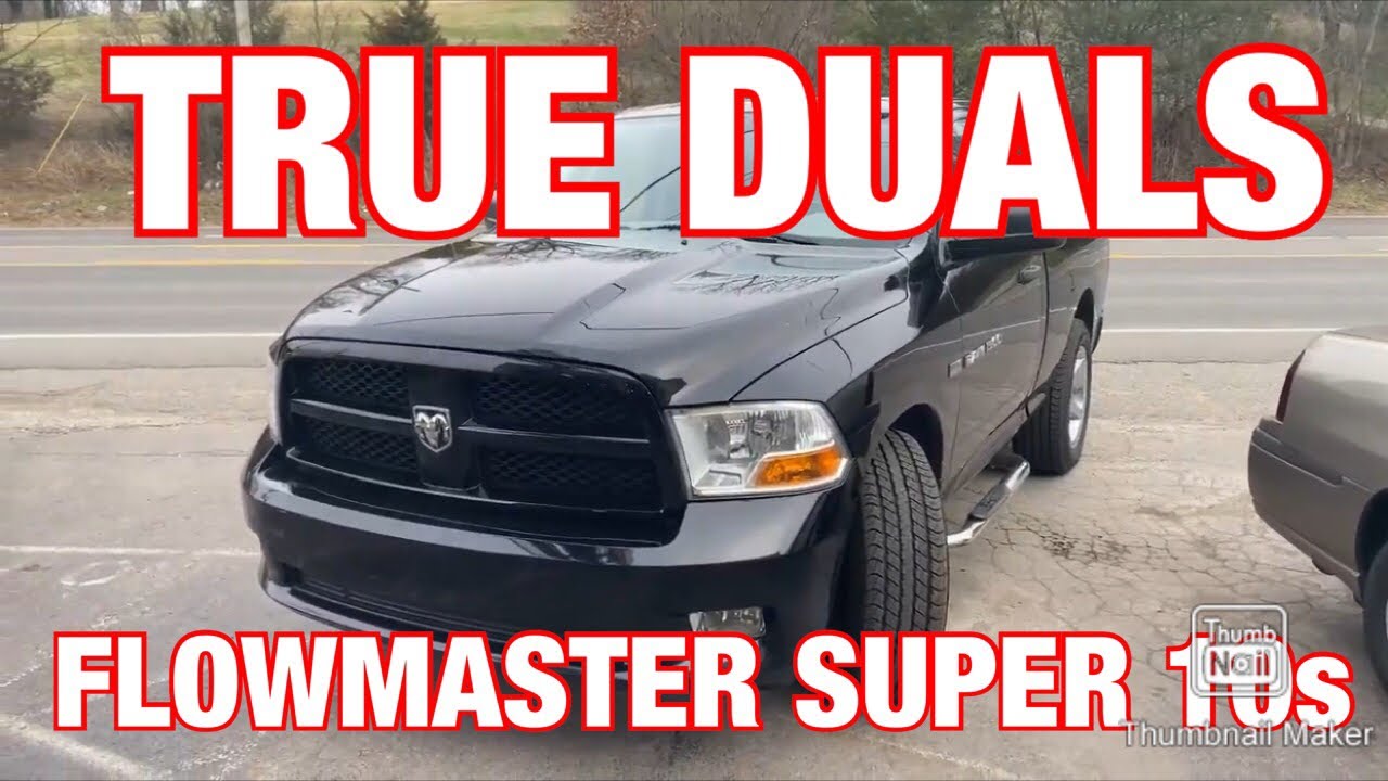 2012 Dodge Ram 5 7L HEMI TRUE DUAL EXHAUST w/ FLOWMASTER SUPER 10s!!