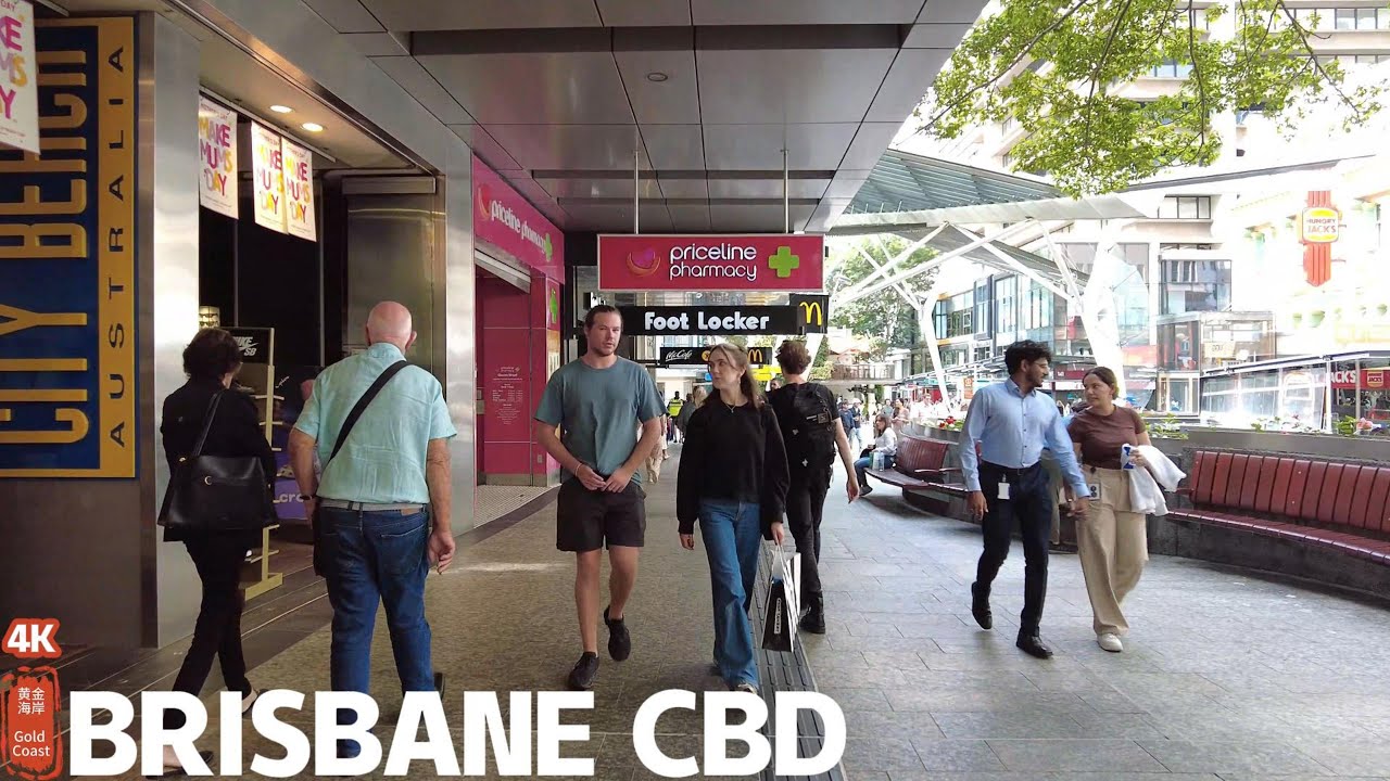 [4k] Brisbane CBD Thursday 9 May 2024 - Music Version | Queensland | Australia