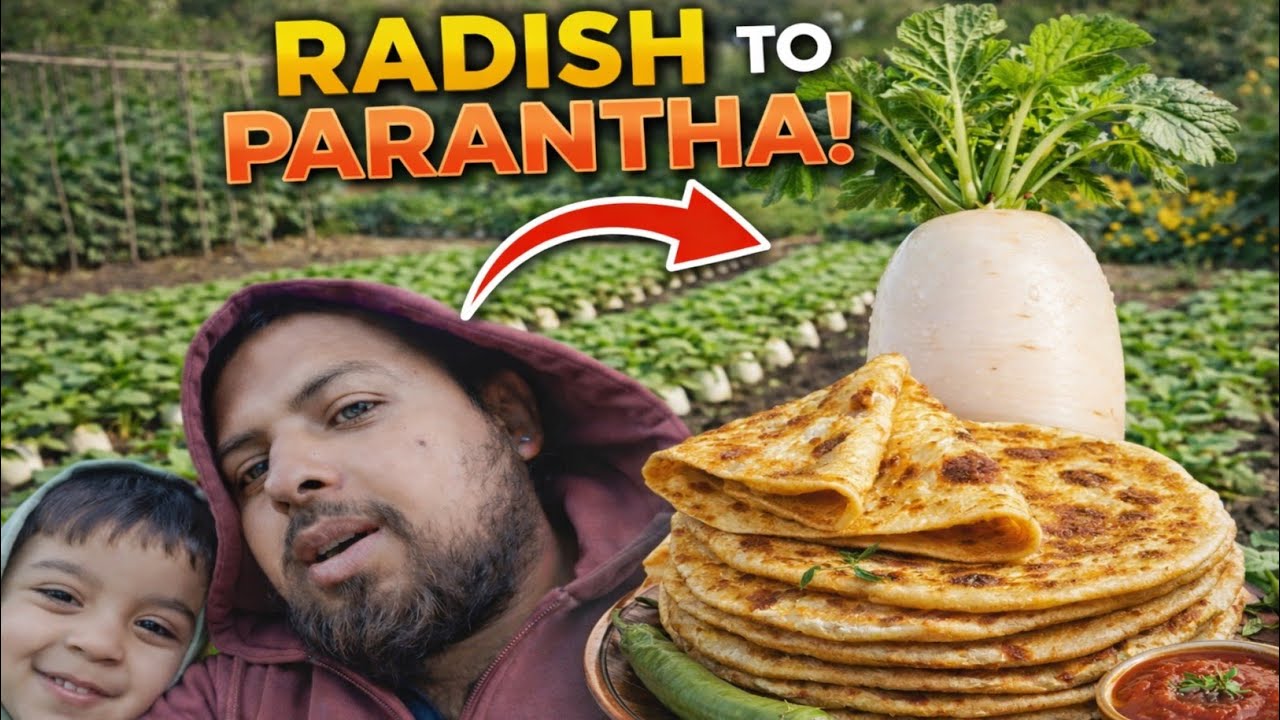 Making farm fresh radish parantha🔥🔥 #parantha #dailyvlog 