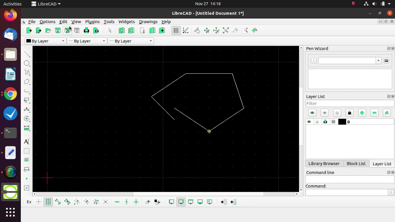 LibreCAD Delete a Polyline Node Promptly Tool