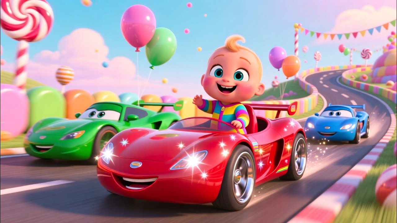 Zoom Zoom Race Car | Fun Baby Rhyme for Toddlers | Learn 123 & Colors