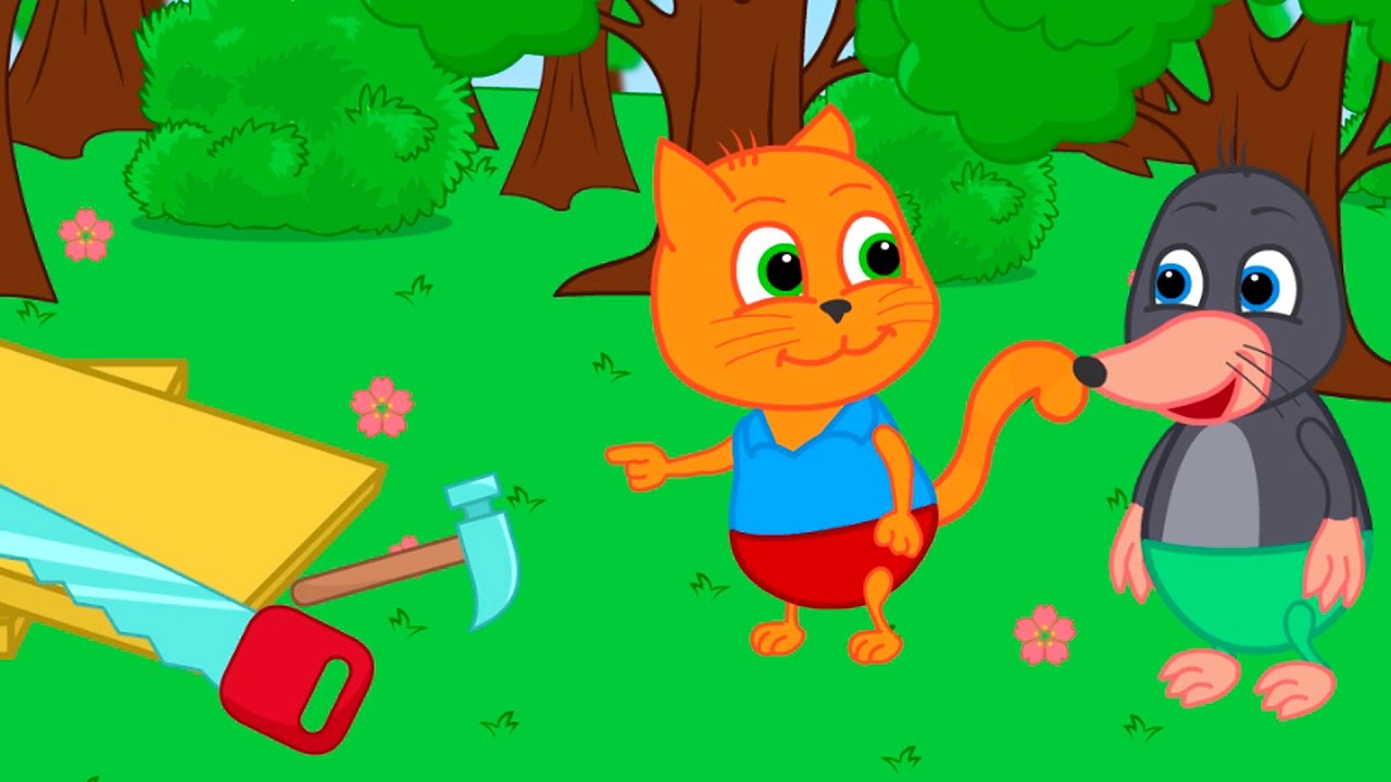 Benny Mole and Friends - Construction of a birdhouse Cartoon for Kids