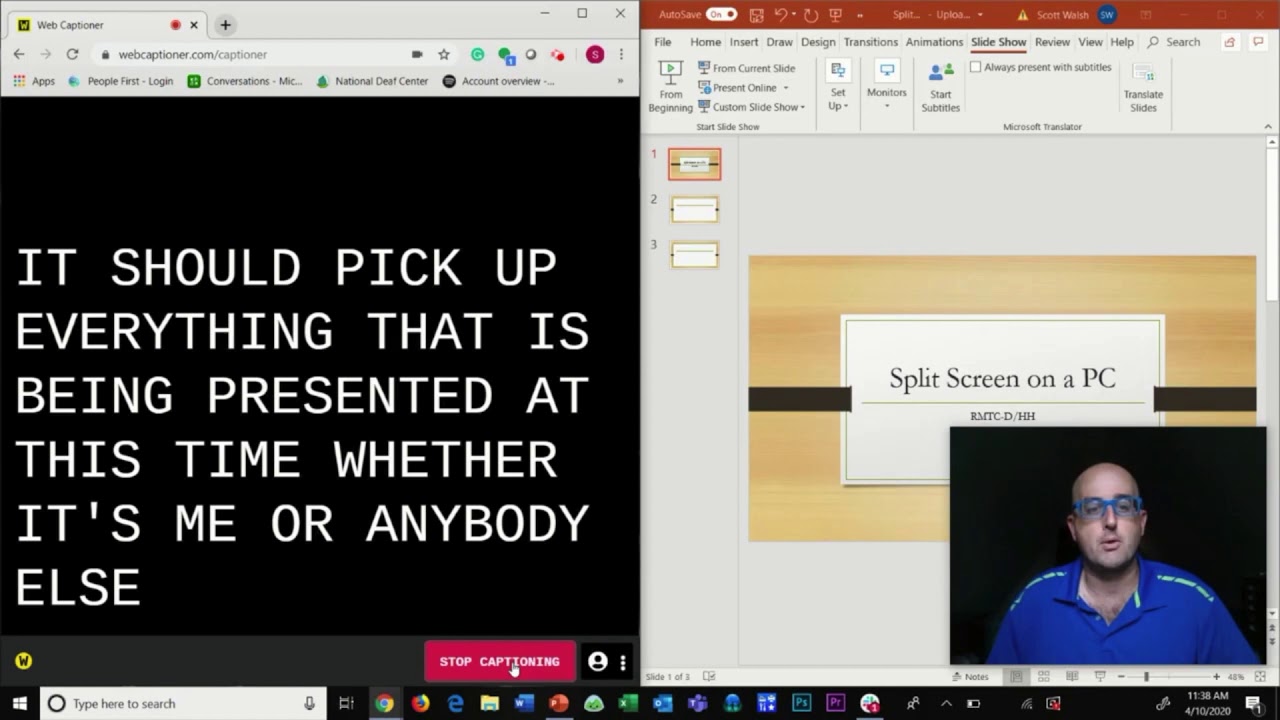 How to Split Screen with a PowerPoint in Presenter View on a PC