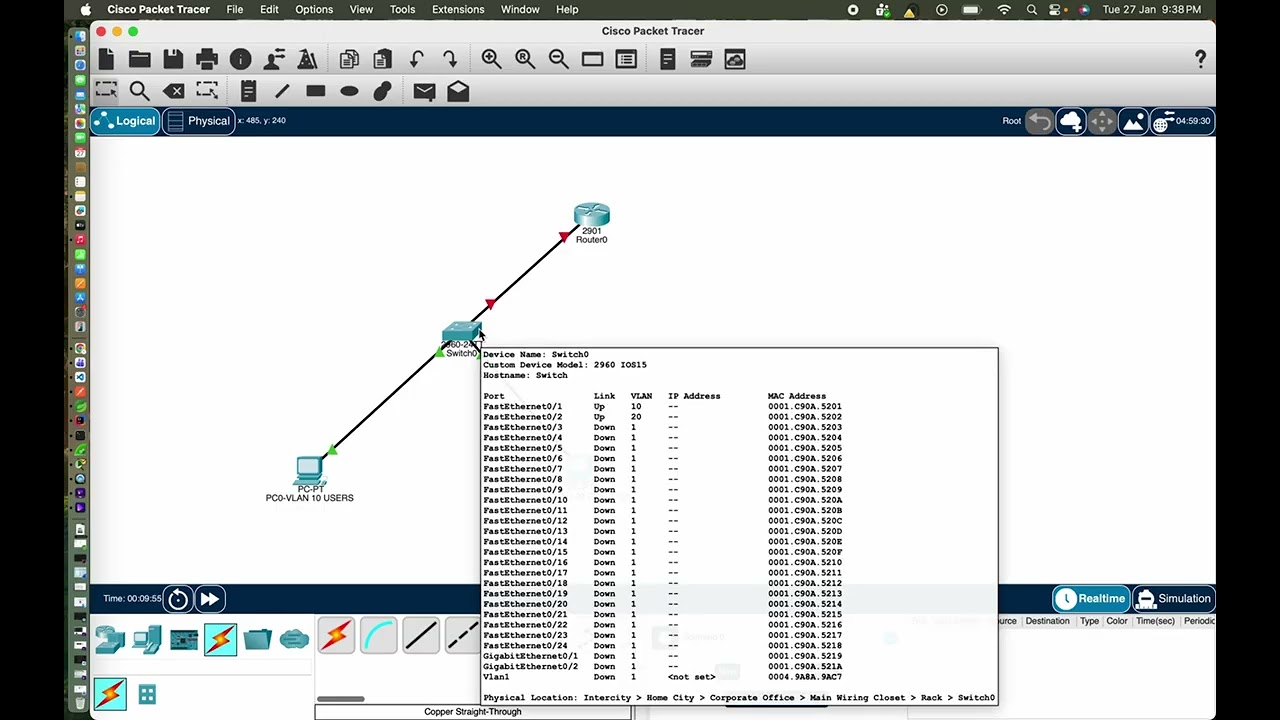 DHCP VAN INTER-VLAN routing using cisco packet tracer