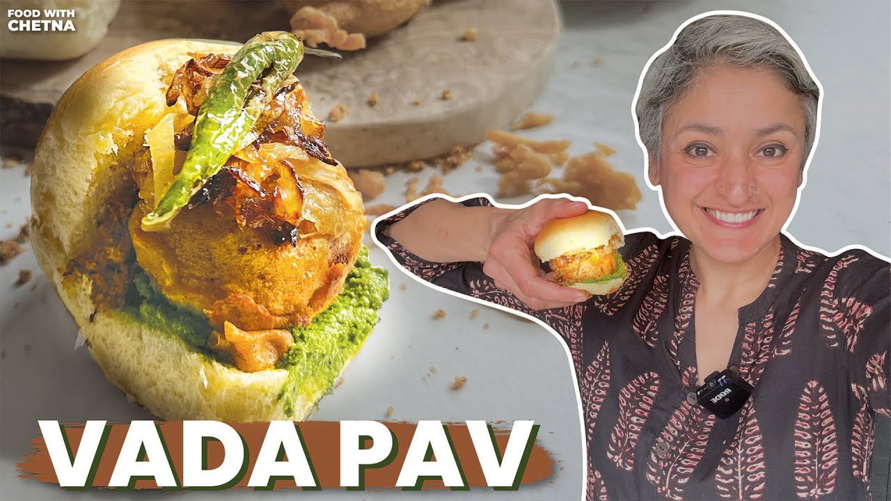 The most popular streetfood from Mumbai - ULTIMATE VADA PAV - with coriander and chilli chutneys!