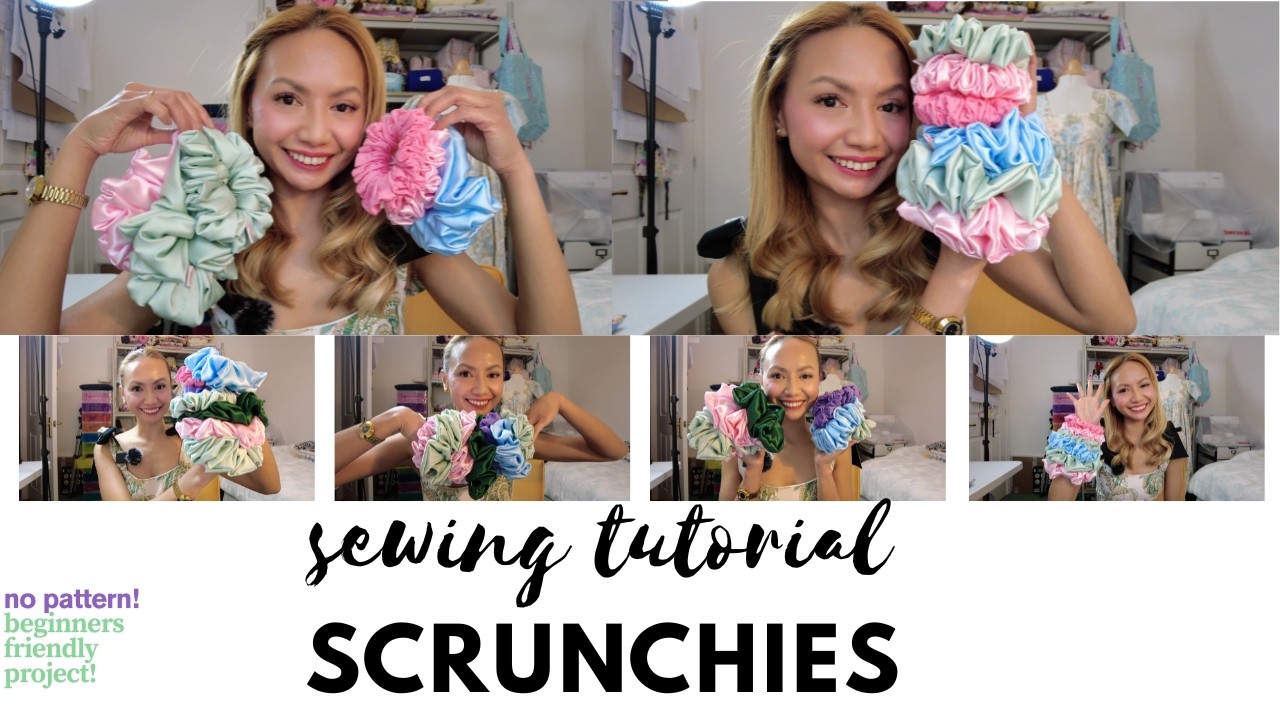 Scrunchie Sewing Tutorial | Sewing Scrunchies for beginners | Step by Step | Free Pattern
