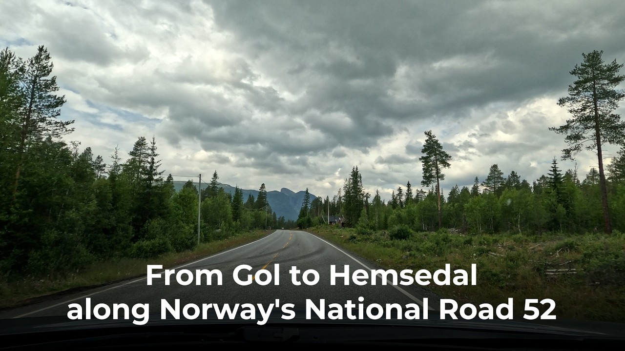 From Gol to Hemsedal along Norway's National Road 52 | Driving Norway in Real Time 4K 50FPS