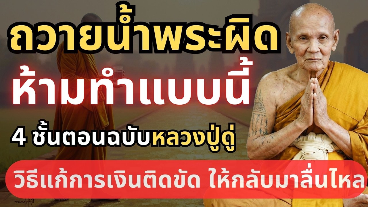 วิธีถวายน้ำพระ4 ขั้นตอน แก้กรรม-แก้จน เปลี่ยนน้ำเป็นเงิน ให้ไหลมาเทมา #หลวงปู่ดู่ #ตีระฆังใจ