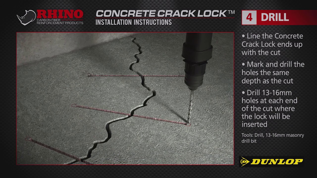 Rhino Carbon Fiber™ Concrete Crack Lock®