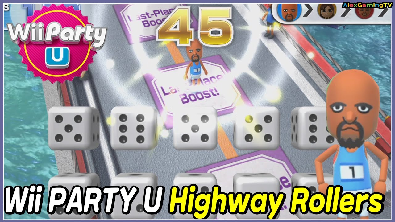 Wii Party U - Highway Rollers (Expert com) Matt vs Eduardo vs Giulia vs Marit | AlexGamingTV