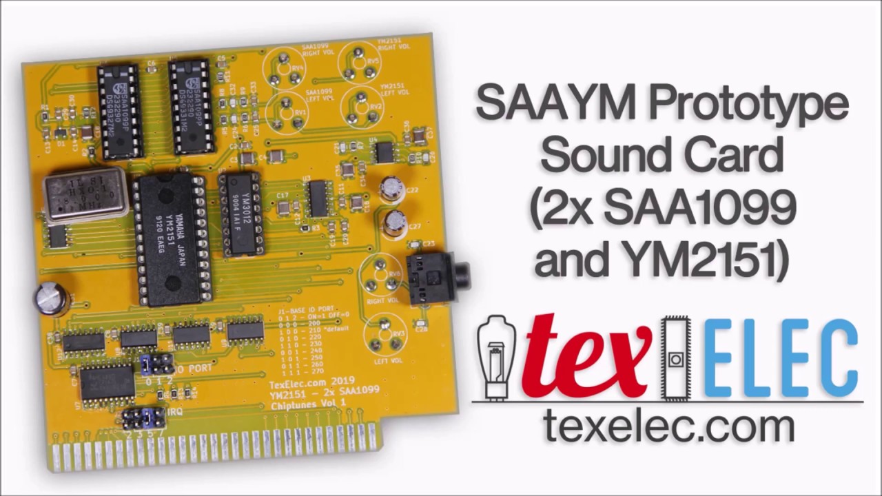 TexElec Dual SAA1099 & YM2151 ISA Sound Card "SAAYM" Demo - Commander X16 Audio System