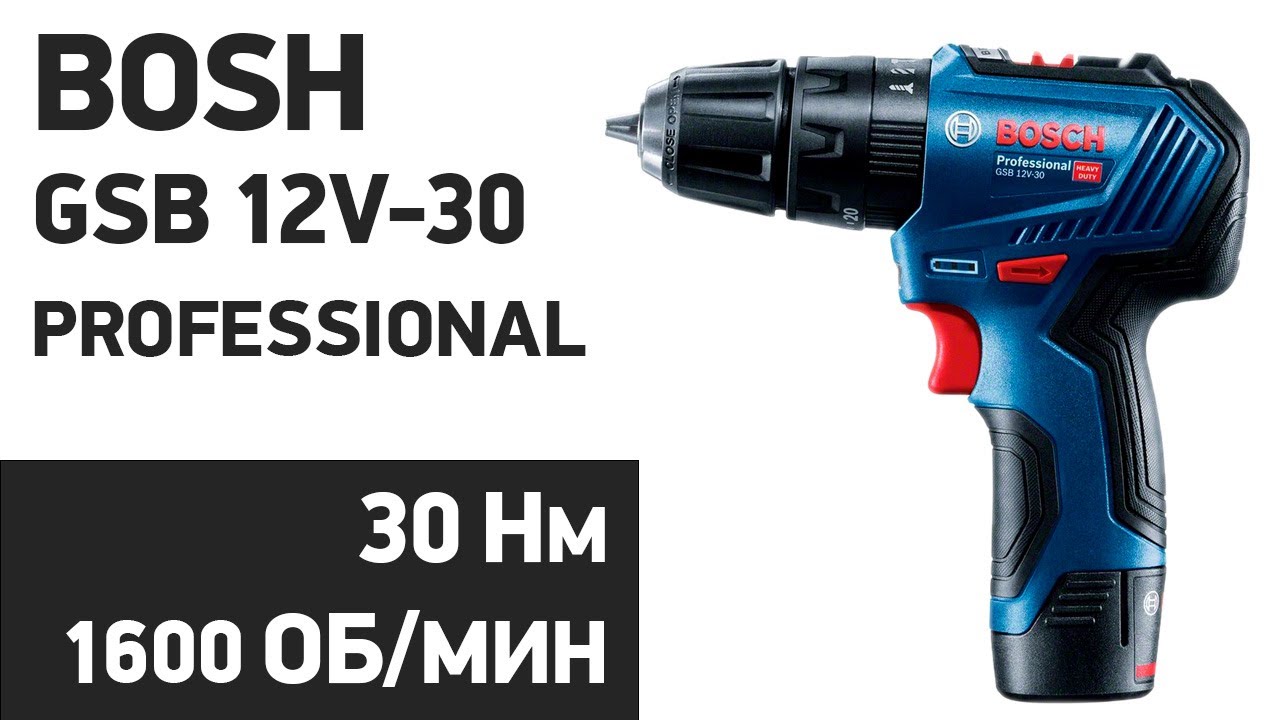 Аккумуляторная  Дрель-Шуруповерт Bosch GSB 12V-30 Professional 06019G9120