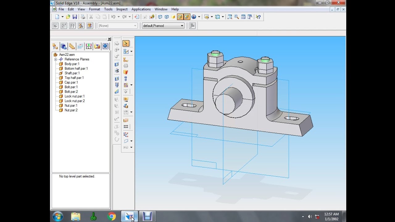 Plummer Block 3D Modeling and Drafting in Solid Edge V18 | Plummer Block | Solid Edge Version 18