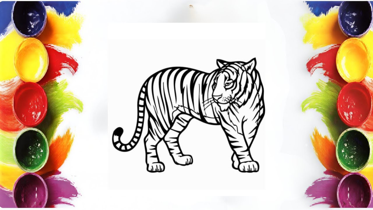 Coloring Tiger 🐯 | Wild Animal Marker Coloring | MINI ARTIST WORLD