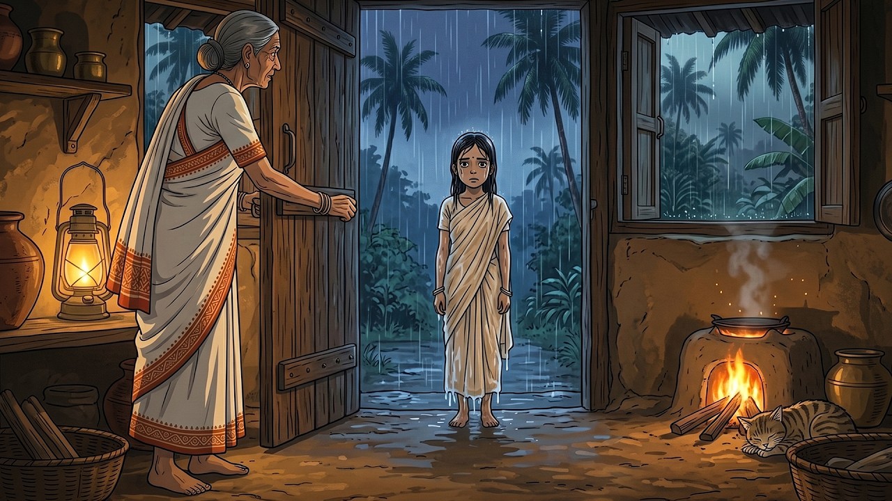 The Girl Who Came in the Rain 🌧️ Cozy Village Horror Story for Sleep  Ghibli-Style | Cozy Rain Story