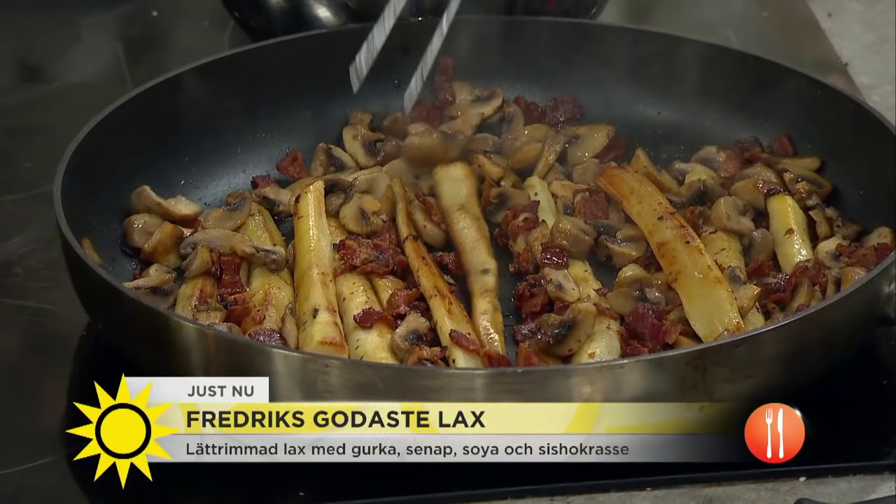 Krögaren Fredrik Eriksson bjuder på sin godaste lax och håller laxskola - Nyhetsmorgon (TV4)
