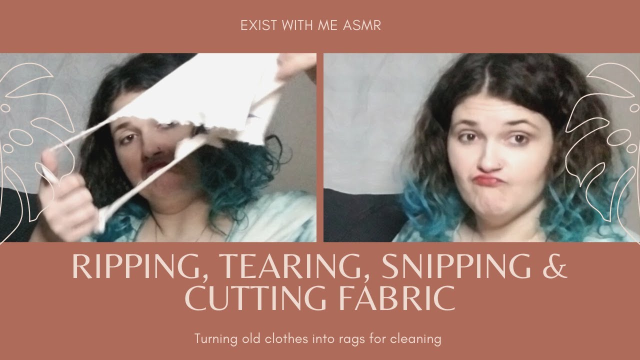 ASMR Ripping Tearing Snipping Cutting Fabric: Turning Old Clothes Into Rags