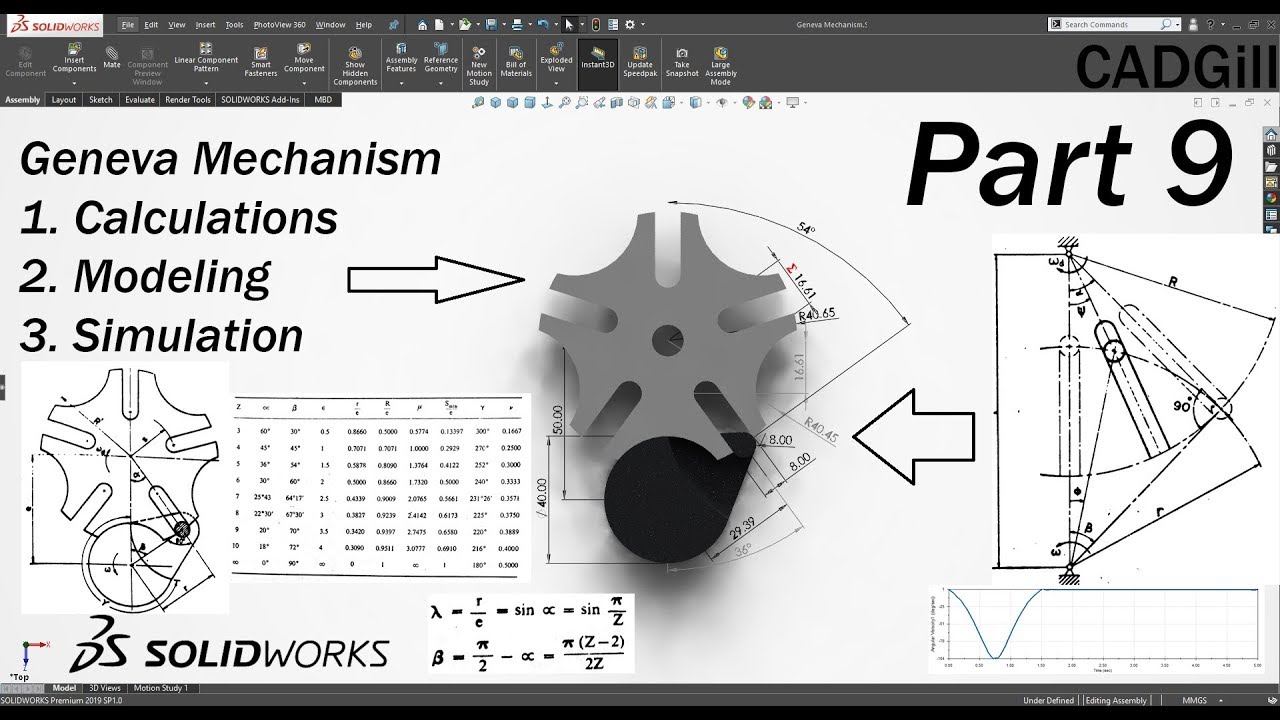 Mechanism Part 9 - Geneva Mechanism Modeling & Simulation