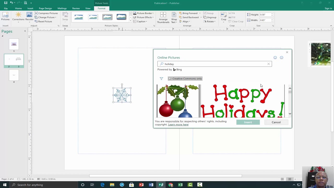 Creating a Greeting Card in Microsoft Publisher