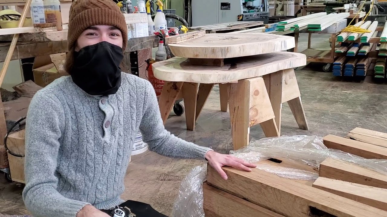 End Grain White Oak Hand-Hewn Beams - Project Preview