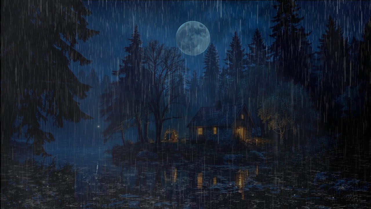 Peaceful Rainy Lake Cabin Night 🌧️ Relaxing Rain Sounds for Sleeping