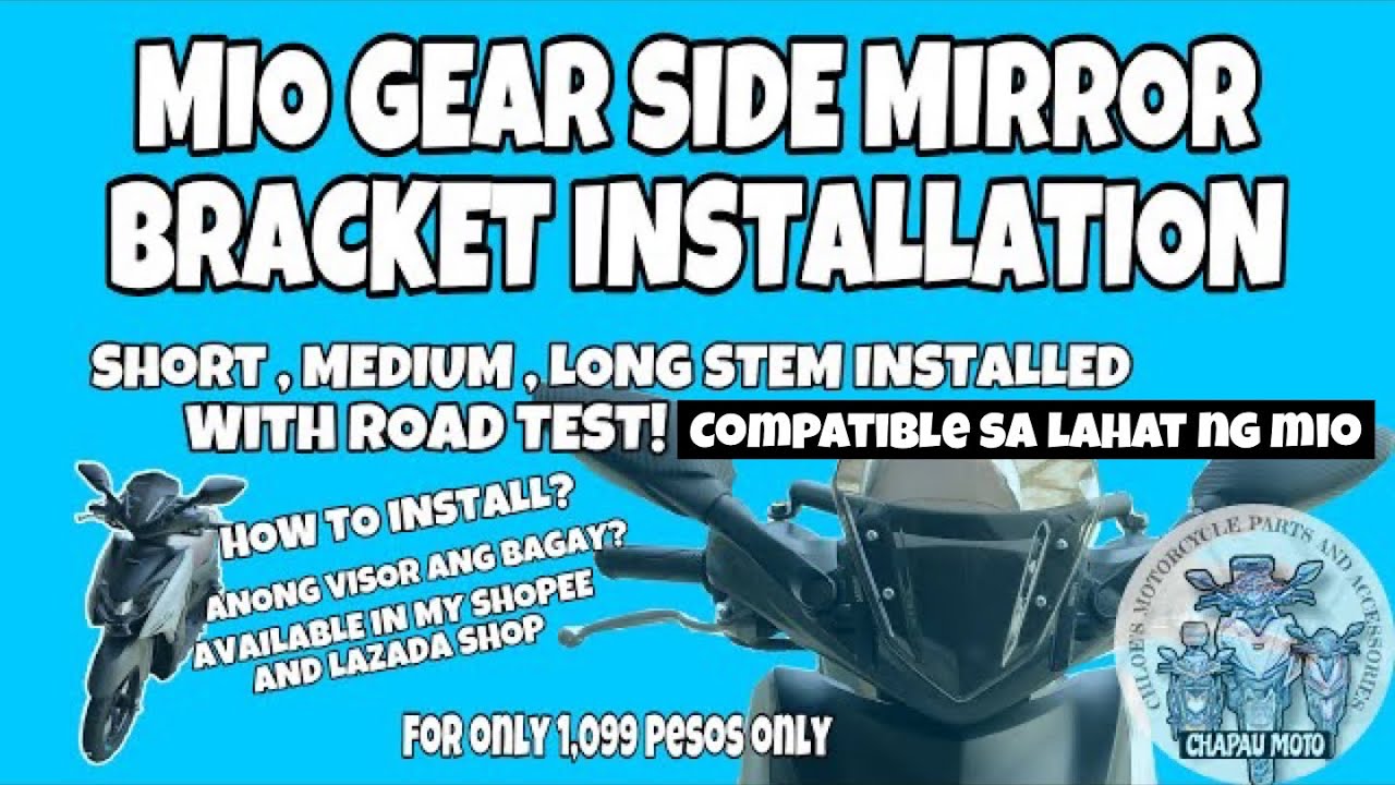 Mio Gear R25 Side Mirror Bracket Installation | ROAD TEST ALL MIRROR | HOW TO ORDER? | CHAPAU MOTO