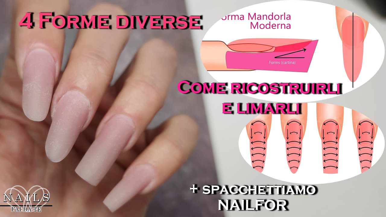 Ricostruzione unghie 4 FORME diverse | Come limare ogni forma | Spacchettamento Nailfor