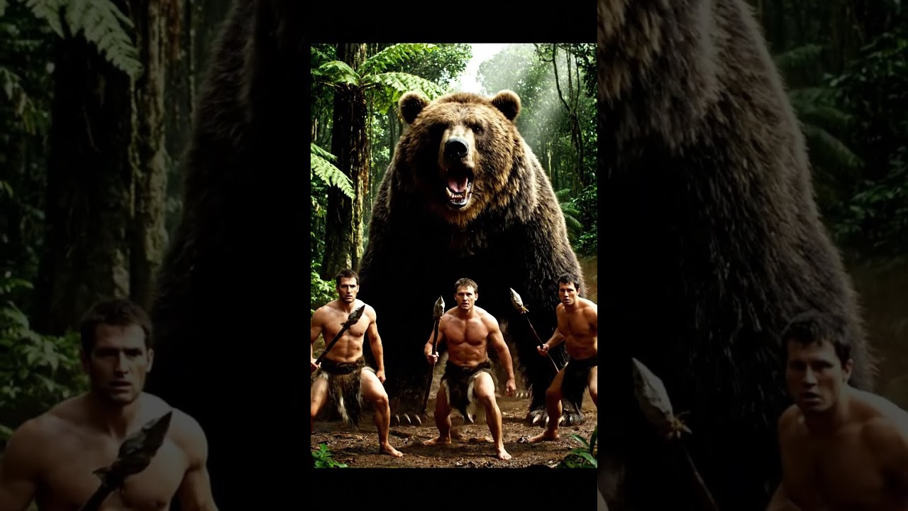 4 Brave Hunters vs Giant Bear | Stone Age Survival Battle