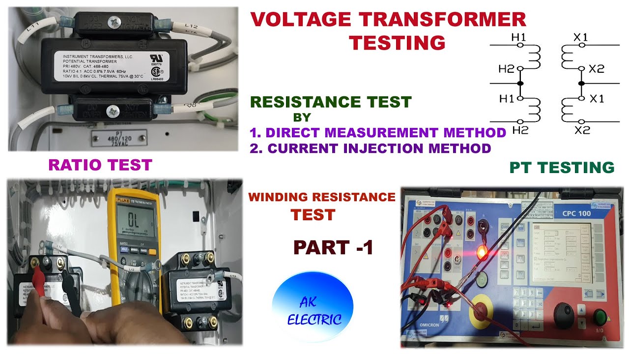 VOLTAGE TRANSFORMER TESTING, LOW VOLTAGE PT TESTING, WINDING RESISTANCE TEST, RATIO TEST, CPC100