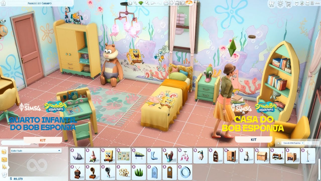 NOVOS KITS DO BOB ESPONJA | QUARTO INFANTIL ESTÁ LINDO! | Thesims 4