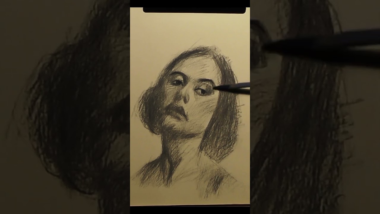 Etude d'un portrait, fusains sur papier caramel   Atelier 07 03 2025  #fusain #sketch #charcoal