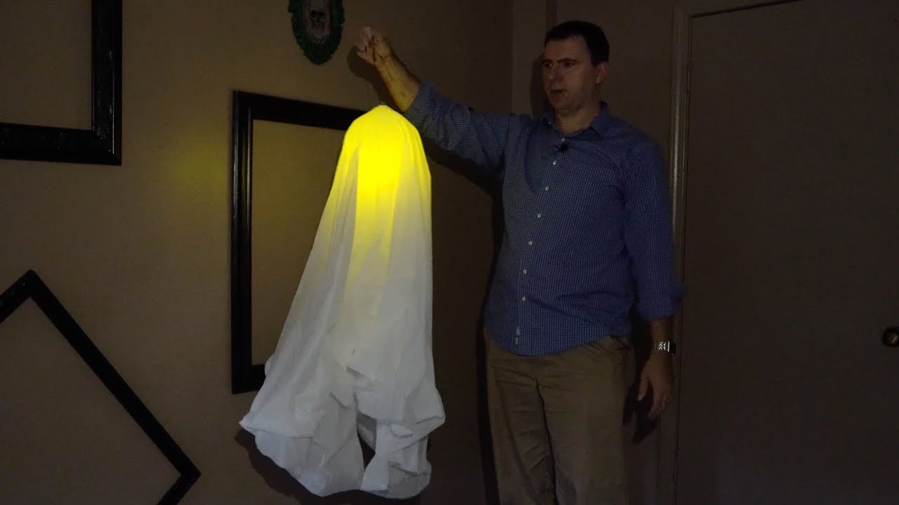 DIY $2 Glowing Ghost Halloween Decoration from the Dollar Tree - An Easy, Fun Craft