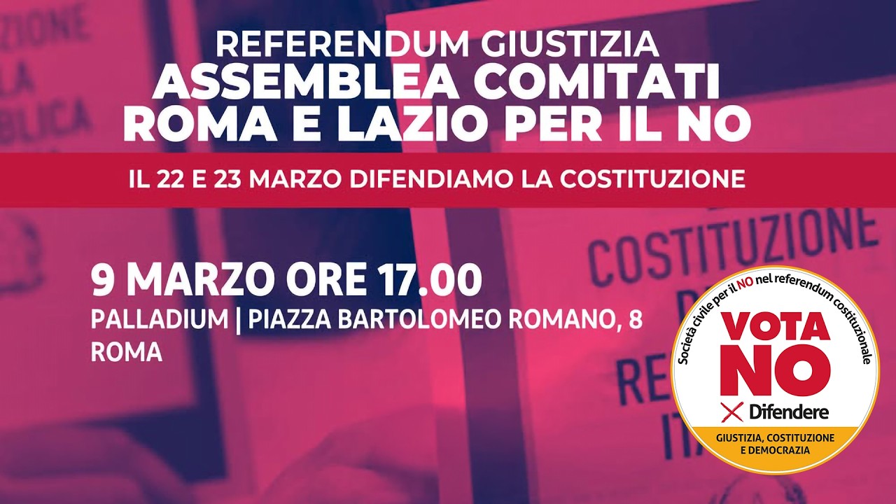 Referendum giustizia, l'assemblea dei comitati di Roma e Lazio per il No